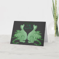 Mythische Fantasiewesen niedlicher grüner Drache