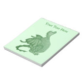 Mythische Fantasiewesen niedlicher grüner Drache Notizblock (Rotiert)