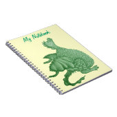 Mythische Fantasiewesen niedlicher grüner Drache Notizblock (Rechte Seite)