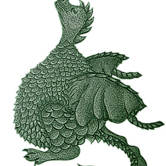 Mythische Fantasiewesen niedlicher grüner Drache Puzzle