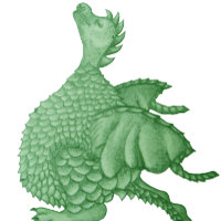 Mythische Fantasiewesen niedlicher grüner Drache