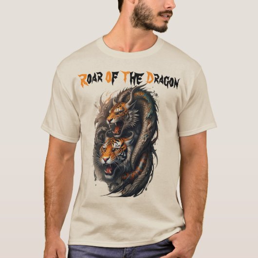 Mythische Fusion: Tiger-Dragon-Power T-Shirt (Vorderseite)