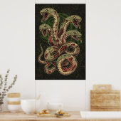 Mythische grüne Schlangenschrecken-Kunst Poster (Küche)