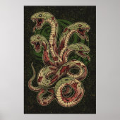 Mythische grüne Schlangenschrecken-Kunst Poster (Vorne)