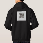 Mythische Illustration der geflügelten Löwen Hoodie (Rückseite)