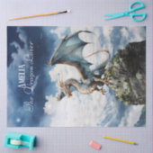 Mythische keltische Drache Blautürkis Seidenpapier (Basteln)