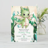 Mythische Kinder Dragon Geburtstag Einladung (Stehend Vorderseite)