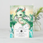 Mythische Kinder Dragon Geburtstag Einladung (Stehend Vorderseite)