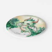 Mythische Kinder Dragon Geburtstag Pappteller (Schrägansicht)