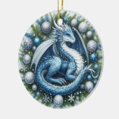 Mythische Kranzwächter des Winters Keramik Ornament (Links)
