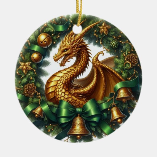 Mythische Kranzwächter des Winters Keramik Ornament (Vorne)