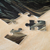 Mythische Kreatur des leuchtenden grünen Drachen Puzzle (Seite)