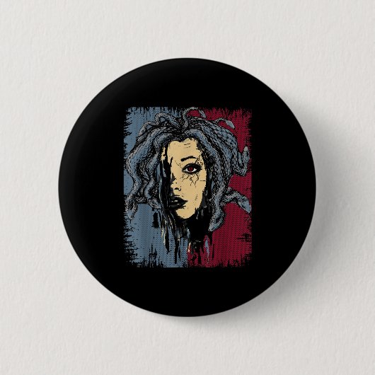 Mythische Kreatur Medusa Griechische Mythologie Go Button (Vorderseite)