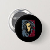 Mythische Kreatur Medusa Griechische Mythologie Go Button (Vorne & Hinten)