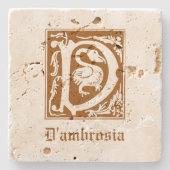 Mythische Kreaturen des 16. Jahrhunderts Dekorativ Steinuntersetzer (Vorderseite)