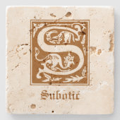 Mythische Kreaturen des 16. Jahrhunderts Dekorativ Steinuntersetzer (Vorderseite)