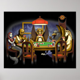 Mythische Kreaturen, die Poker spielen Poster