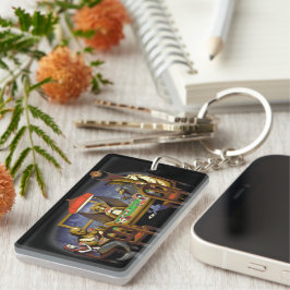 Mythische Kreaturen, die Poker spielen Schlüsselanhänger