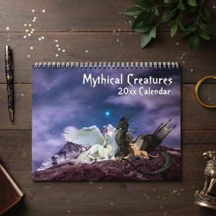 Mythische Kreaturen Fantasie Unicorn Dragon Meerju Kalender
