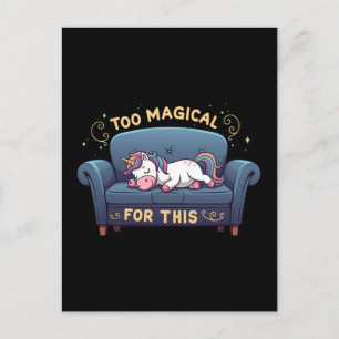 Mythische Lazy Unicorn zu magisch dafür Feiertagspostkarte