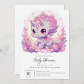 Mythische Majestic Dinosaur Babydusche Einladung (Vorne/Hinten)