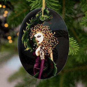 Mythische Medusa Griechische Mythologie Schlange G Keramikornament