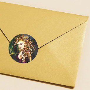 Mythische Medusa Griechische Mythologie Schlange G Runder Aufkleber