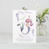 Mythische Mermaid und Friends Babydusche inkl. Env (Stehend Vorderseite)