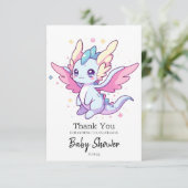 Mythische moderne Dragon-Babydusche Dankeskarte (Stehend Vorderseite)