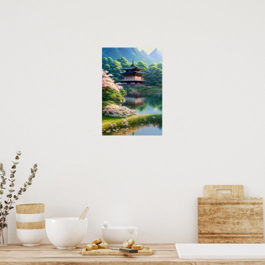 Mythische Oase im Wald Poster (Küche)