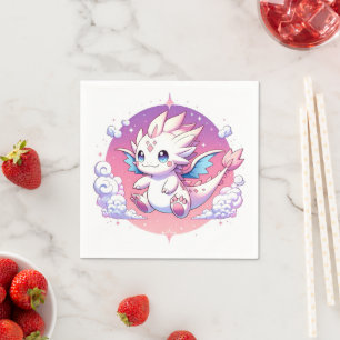 Mythische Pastel Dragon Babydusche Serviette