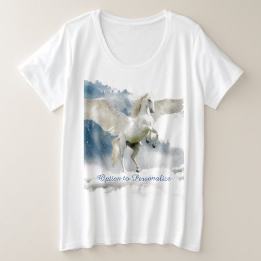 Mythische Pegasus Fantasy Unicorn Personalisieren Große Größe T-Shirt (Design vorne)
