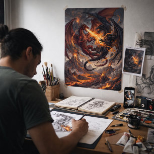 Mythische Reiche: Zusammenstoß der Drachen Poster