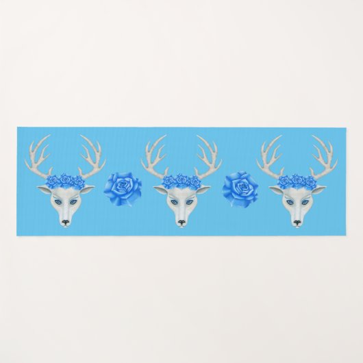 Mythische Rose von Weißen Hirschen Yogamatte (Vorderseite (Horizontal))