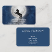 Mythische Silhouette Unicorn Vollmond Visitenkarte (Vorne/Hinten)