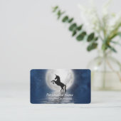 Mythische Silhouette Unicorn Vollmond Visitenkarte (Stehend Vorderseite)