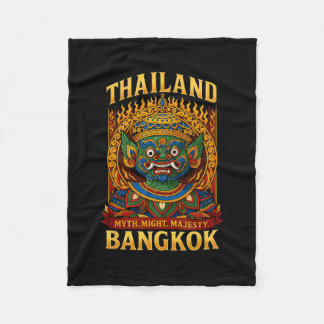 Mythische thailändische Dämon Ngkok Feuer Masken K Fleecedecke