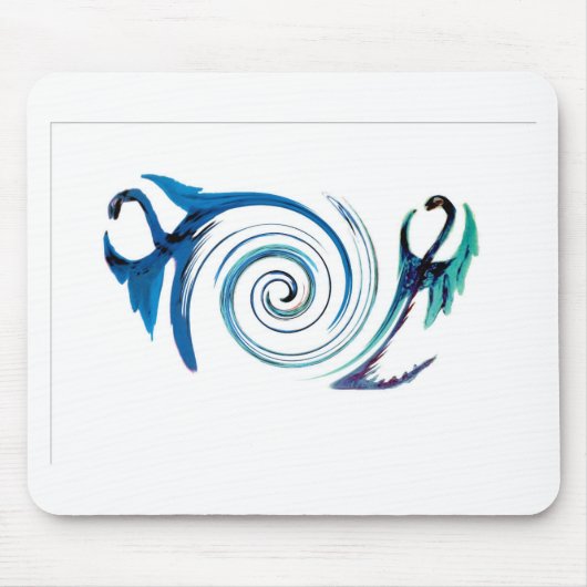 Mythische tierische blaue Drachen Mousepad (Vorne)