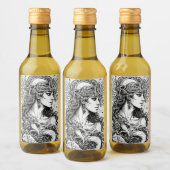 Mythische Tinte: Illustrierte alte Mythologien Weinetikett (Flaschen)