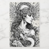 Mythische Tinte: Illustrierte alte Mythologien Weinetikett (Einzelnes Label)