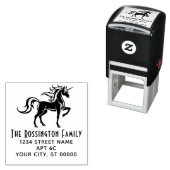 Mythische Unicorn Silhouette 2S Name Rücksendeadre Permastempel (Beispiel)