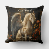 Mythische Vintage Märchenmärchen Einhorn Flügelpfe Kissen (Vorderseite)