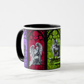 Mythische Wächter im Buntglas Tasse (Vorderseite Links)