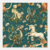 Mythische Waldkreaturen von Tieren Aquamarin Tapete (Vorderseite)