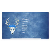 Mythische Weiße Hirschkopf Rose auf Blues tragen Magnetische Visitenkarte (Vorderseite)