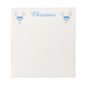 Mythische Weiße Hirschköpfe tragen Rose Antler Notizblock (Vorderseite)