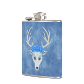 Mythische Weiße Hirschkopfkleber sehen blauen Rose Flachmann (Links)