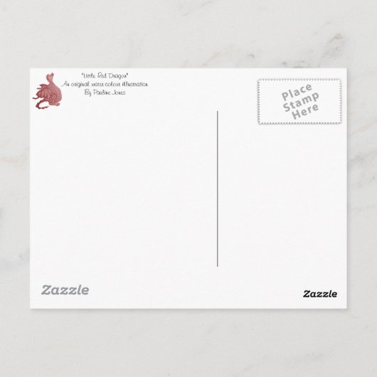 mythische Wesen niedlicher Rotdrache für Zwillinge Postkarte (Rückseite)