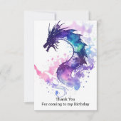Mythische Whimsical Kids Dragon Geburtstag Dankeskarte (Vorderseite)
