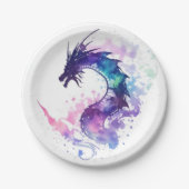 Mythische Whimsical Kids Dragon Geburtstag Pappteller (Vorderseite)